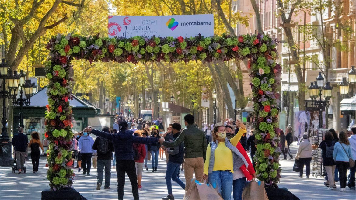 La Rambla de Barcelone décorée de fleurs ce week end