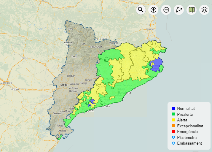 carte catalogne secheresse