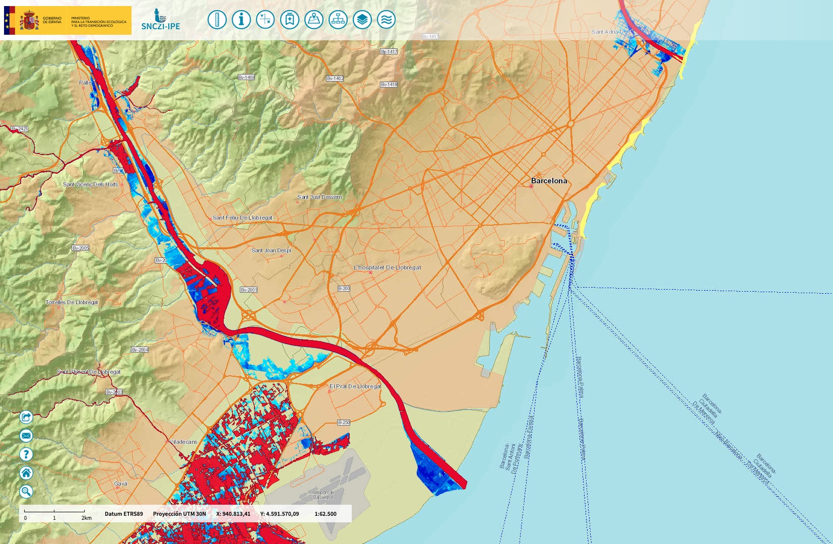 zones inondables barcelone